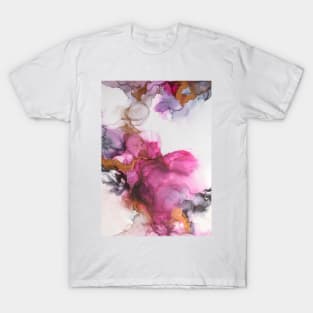 Alcohol ink abstract background. Ink, abstract, sea painting. Colorful liquid ink technique water texture. T-Shirt